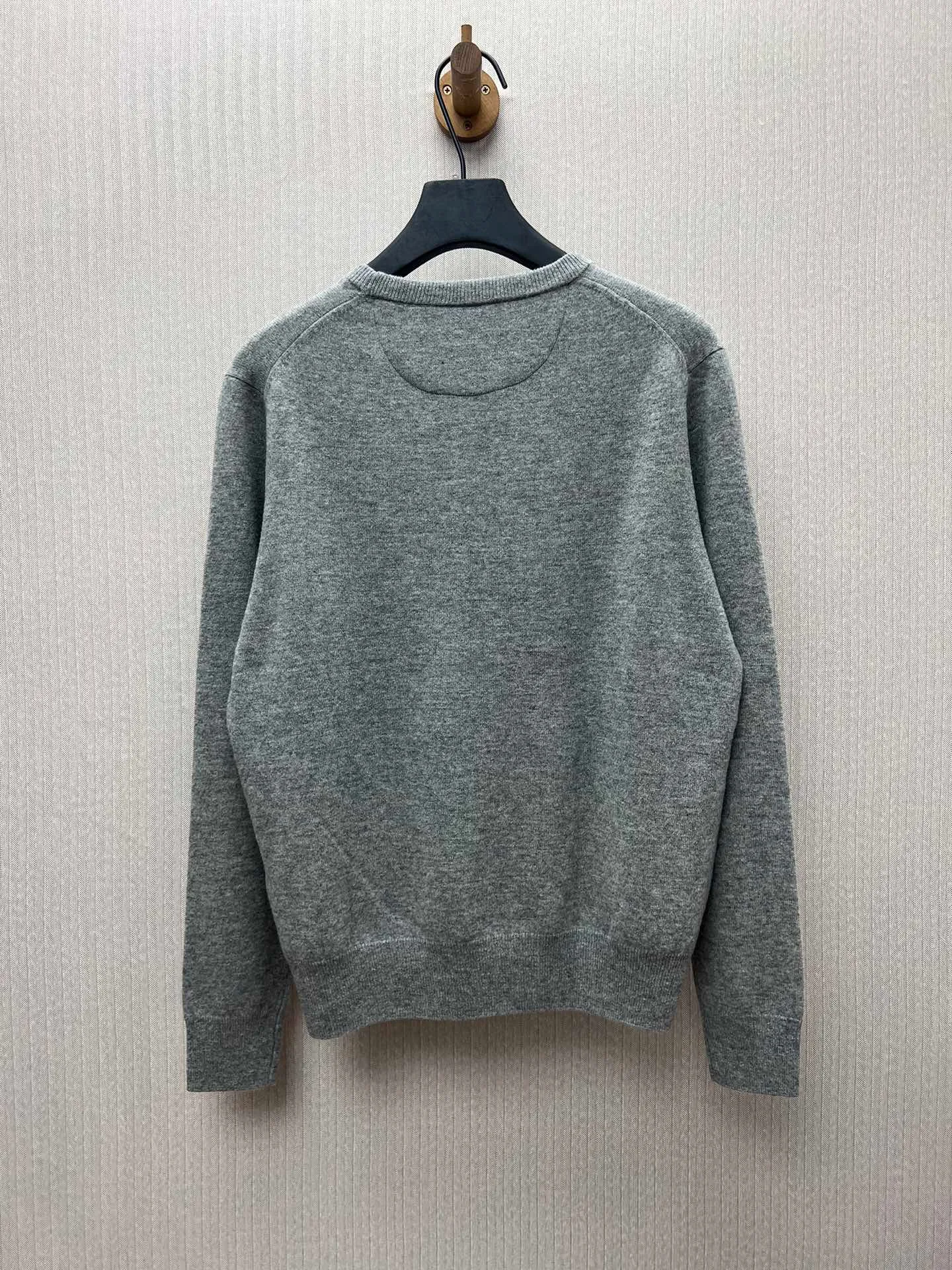 🅿️490 Polo 25ss new Ralph Lauren Logo round neck long-sleeved sweater, gray, same style for men and women, high version, size: S.M.L.XL.